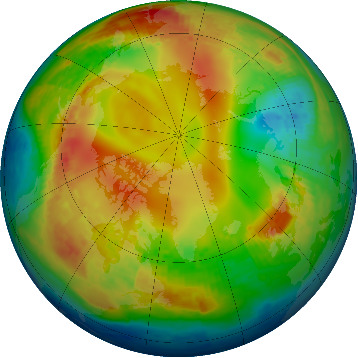 Arctic ozone map for 28 January 2004
